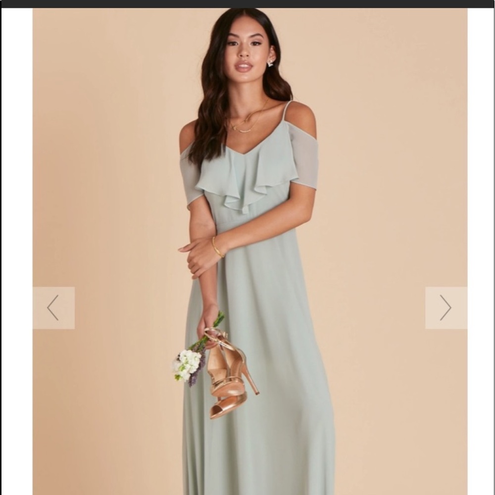 Sage green Birdy Grey jane bridesmaid dress gown